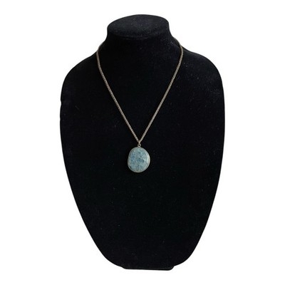Roost Gold Tone Turquoise Caged Pendant Necklace Boho 20